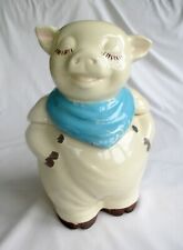 Shawnee Pottery Smiley Pig Cookie Jar Blue Scarf Vintage for sale  Harleysville