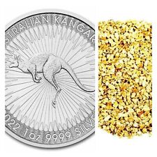 1 TROY OZ .999 SILVER 2022 PERTH MINT KANGAROO + 10 PIECE ALASKAN GOLD NUGGETS for sale  Wrightsville Beach