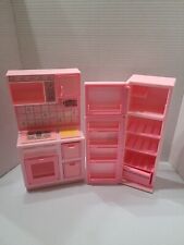 Vintage 1987 Barbie Mattel Pink Refrigerator Freezer And Kithchen Stove for sale  Shipping to South Africa