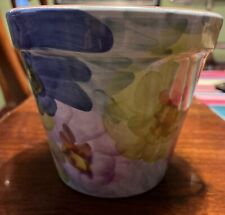 Usado, Vaso de flores de cerâmica vintage da Nova Inglaterra.  Cerâmica, floral, cores vibrantes! comprar usado  Enviando para Brazil