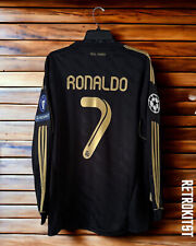 Camiseta deportiva retro Ronaldo #7 del Real Madrid 2011/2012 negra manga larga UCL M segunda mano  Embacar hacia Argentina
