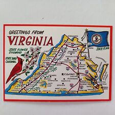 Postcard map virginia for sale  LLANDINAM