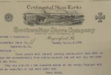 Buckwalter Stove Co. Letter 1909 Royersford, Pa Illustrated Continental Works comprar usado  Enviando para Brazil