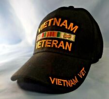 Used, Vietnam   Cap Veteran Black Hat American Patriotic Strap Back Unisex for sale  Canada