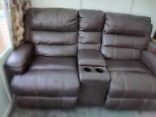 Brown leather seater for sale  STAFFORD