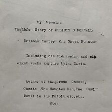 Elliott O'Donnell Private Manuscript Partly Unpublished English Ghost Hunter comprar usado  Enviando para Brazil