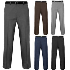 MEN TROUSERS OFFICE BUSINESS WORK FORMAL CASUAL SMART BIG PLUS BELT POCKET PANTS for sale  Shipping to South Africa