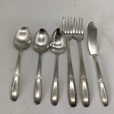 6 Pc Wallace Silverplate AA Silverware Spoons Butter Knife Forks “Sharon” 1926, used for sale  Shipping to South Africa