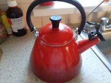 VINTAGE LE CREUSET RED ENAMEL WHISTLING KETTLE, 1.5L STOVE TOP  KETTLE for sale  Shipping to Ireland