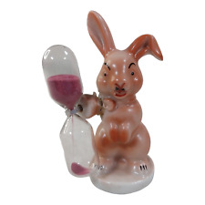 Porcelain Egg Timer Figurine Rabbit with Hourglass Vintage Germany for sale  Shipping to South Africa