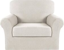 Cubierta de silla de 2 piezas de marfil Slipcover de silla para la cubierta de sillón elástico de la sala de estar segunda mano  Embacar hacia Argentina