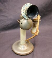 Used, Antique Toy Candlestick Phone Plaphone-600 Gong Bell Co. 1922 Wood & Steel for sale  Shipping to South Africa