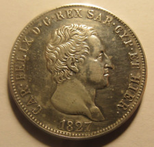 5 lire 1821 usato  Vaglio Serra