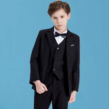 Terno de aniversário infantil formal preto terno menino vestido fantasia performance comprar usado  Enviando para Brazil