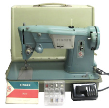 Pedal e estojo verde máquina de costura 1960 SINGER 327K precisão resistente em ziguezague comprar usado  Enviando para Brazil