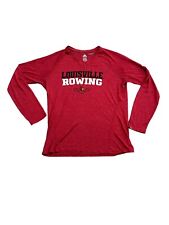 Louisville Cardinals Rowing Womens Long Sleeve T Shirt LARGE Adidas NCAA Crew for sale  Shipping to South Africa