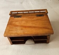 Vintage Antique Wooden Hinged Slant Top Portable Travel Writing Desk Box for sale  Shipping to South Africa