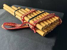 Usado, Flauta de bambú vintage Ilucion boliviana doble fila, 15 tubos con libro segunda mano  Embacar hacia Argentina