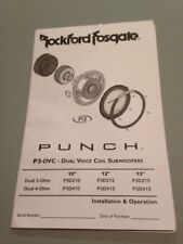 Usado, 2006 Rockford Fosgate Punch P3-DVC Subwoofer Alto-falante Manual do Proprietário Instruções comprar usado  Enviando para Brazil