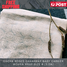 Oscha Roses Chambray Baby Woven Wrap Carrier Sz 4 Newborn Breastfeeding for sale  Shipping to United Kingdom