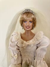 Franklin Mint Princess Diana vinyl doll repainted in wedding gown for sale  Brooklyn