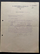 Puerto Rico 1925, JAYUYA, Tarjeta Comercial, COMERCIALES G. ESTARELLAS & CO. segunda mano  Embacar hacia Argentina