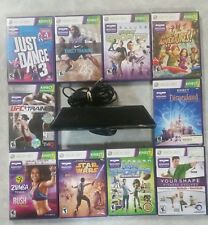 Microsoft Xbox 360 Kinect Motion Sensor Bar Black & 3 games - bundle , used for sale  Shipping to South Africa