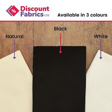 100% 60" Cotton Calico Fabric Black White Natural Medium Weight 145gsm By Metre for sale  Shipping to South Africa