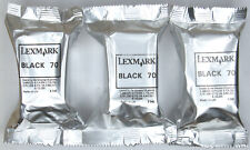 Usado, Cartucho negro genuino Lexmark 70. 12A1970E. Pack de tres (3) Nuevo y precintado. segunda mano  Embacar hacia Argentina
