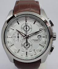 Reloj de pulsera usado de cuarzo con esfera blanca de acero inoxidable con fecha para hombre segunda mano  Embacar hacia Argentina