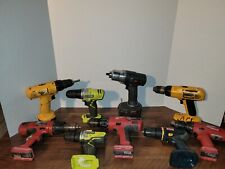 Lote de 9 - Taladros NO PROBADOS de Milwaukee, Ryobi, DeWalt y Rand Ingersoll - Piezas segunda mano  Embacar hacia Mexico