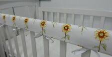 Cot Rail Cover Sunflowers x 1  Pure Cotton Handmade for sale  Shipping to South Africa
