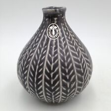 Vintage Stavangerflint Norway Modernist Gray Art Pottery Bud Vase Sticker MCM, brukt til salgs  Frakt til Norway