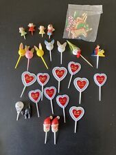 Vintage Cupcake Picks Cake Toppers Santa Halloween Easter Wood Angels Hong Kong for sale  Shipping to South Africa