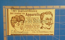 Rectifier device nose inventor duchatellier 1906 advertising advert d'occasion  Expédié en Belgium