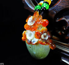 Pingente de jade 100% natural esculpido à mão colar de jadeíta flor de ameixa 107j comprar usado  Enviando para Brazil