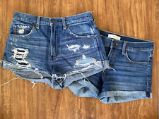 Usado, Lote de 2 shorts jeans baixos femininos Abercrombie & Fitch tamanho 27 ou 4 desgastados em excelente estado usado comprar usado  Enviando para Brazil