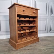 Antique Style Solid Pine Wine Rack Bottle Holder Table Drawer Country Farmhouse for sale  Shipping to South Africa