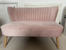 Pink velvet sofa for sale  TWICKENHAM