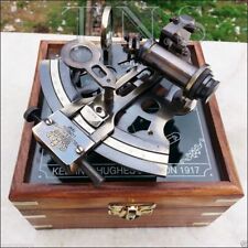 Collectible Antique Nautical Brass Working German Marine Sextant w/ Wooden Box for sale  Shipping to South Africa