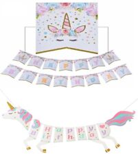 Unicorn birthday banner for sale  GRIMSBY