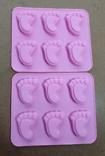 2 x Baby Feet Silicone Moulds. Chocolate Mould, cake decoration, icing mould. for sale  BROSELEY