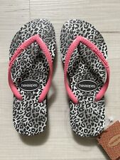 Chinelos Havaianas Kids cinza rosa preto chita tamanho 2Y novos comprar usado  Enviando para Brazil