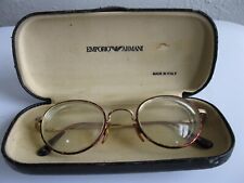 Gafas y estuche vintage Emporio Armani dorado redondo 47-22-135 Italia segunda mano  Embacar hacia Argentina