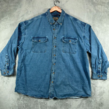 Camisas masculinas 2XL denim CE Schmidt vestuário de trabalho reforço pesado pit azul jeans manga longa comprar usado  Enviando para Brazil