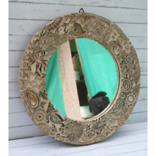 Moldura de espelho redonda de madeira estilo antigo gravada parede decorativa moldura de espelho comprar usado  Enviando para Brazil