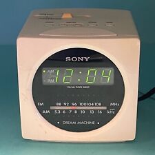 Retro Vintage White Square SONY Dream Machine Clock Alarm Radio FM AM Power, used for sale  Shipping to South Africa