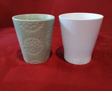 Usado, CONJUNTO DE 2/vasos de cerâmica padrão verde branco 5 pol. à prova d'água 3,5x5,5x5 comprar usado  Enviando para Brazil