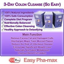 Easy Pha-max So Easy 3 Days Colon Cleanse, Natural Detox, 100% Safe & Effective, used for sale  Shipping to South Africa