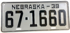 Nebraska 1939 license for sale  Mundelein